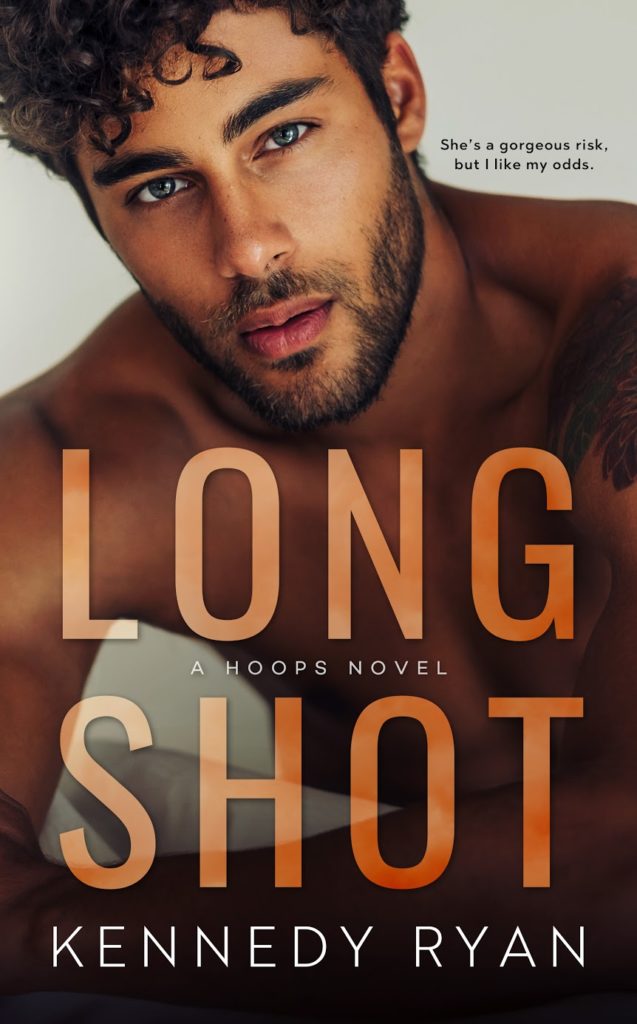 cover of Long Shot by Kennedy Ryan: A multiracial man looking at the viewer