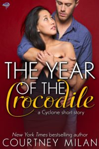 Cover for The Year of the Crocodile by Courtney Milan: Chinese woman looking up at a white man, who is embracing her.