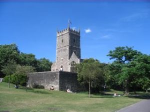 The old church in Bristol, in what is now a park.