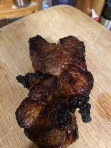 A chunk of nicely caramelized pork shoulder, cooked with Wedgeford Brown