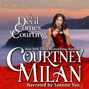 Cover for The Devil Comes Courting by Courtney Milan: an Asian woman in a red dress.